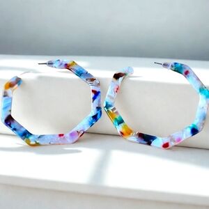 HOOP MOBB Multicolor Geometric Hoop Earrings
